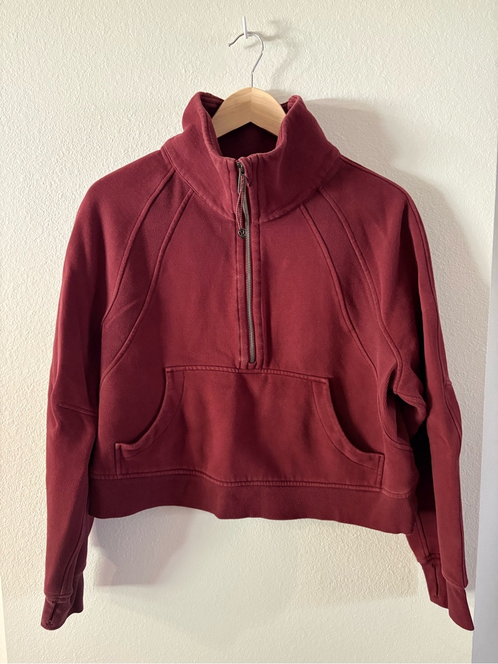 lululemon athletica Women's Scuba Half-Zip Pullover - Wine, size M/L